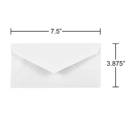 JAM Paper 3.875" x 7.5" White Monarch Commercial Envelopes